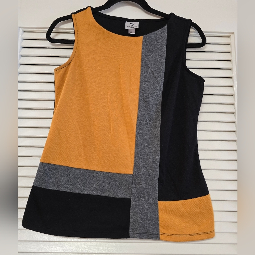 Worthington - Stretch Abstract Colourblock Sleeveless Top